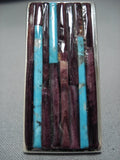 Striking Vintage Native American Jewelry Navajo Turquoise Purple Sterling Silver Ring-Nativo Arts