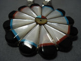 Striking Vintage Native American Jewelry Zuni Sterling Silver Carol Niha Necklace Old-Nativo Arts