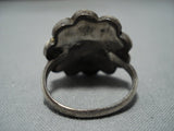 Striking Vintage Native American Jewelry Zuni Turquoise Sterling Silver Feather Ring Old-Nativo Arts