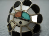 Striking Vintage Native American Jewelry Zuni Turquoise Sterling Silver Feather Ring Old-Nativo Arts