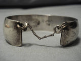 Striking Vintage Native American Navajo Duel Technique Turquoise Sterling Silver Bracelet Old-Nativo Arts