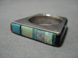 Striking Vintage Native American Navajo Turquoise Sterling Silver Harry Smith Ring-Nativo Arts