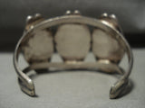 Striking Vintage Navajo Domed Blue Diamond Turquoise Native American Jewelry Silver Bracelet Old-Nativo Arts
