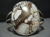 Striking Vintage Navajo Intense Huge Wildhrse Turquoise Sterling Silver Bracelet-Nativo Arts