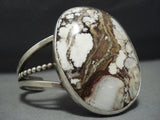 Striking Vintage Navajo Intense Huge Wildhrse Turquoise Sterling Silver Bracelet-Nativo Arts