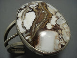 Striking Vintage Navajo Intense Huge Wildhrse Turquoise Sterling Silver Bracelet-Nativo Arts