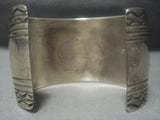 Striking Vintage Navajo Landscape Sterling Silver Bracelet Oold-Nativo Arts