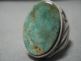 Striking Vintage Navajo Native American Royston Turquoise Sterling Silver Ring-Nativo Arts