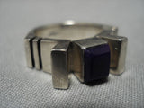 Striking Vintage Navajo Native American Sterling Silver Crown Ring Old-Nativo Arts