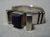 Striking Vintage Navajo Native American Sterling Silver Crown Ring Old-Nativo Arts