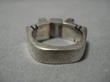 Striking Vintage Navajo Native American Sterling Silver Crown Ring Old-Nativo Arts