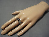 Striking Vintage Navajo Native American Sterling Silver Crown Ring Old-Nativo Arts