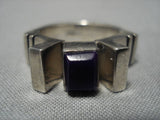 Striking Vintage Navajo Native American Sterling Silver Crown Ring Old-Nativo Arts