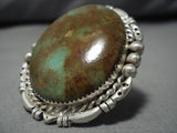 Striking Vintage Navajo Royston Turquoise Sterling Silver Native American Ring-Nativo Arts