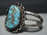Striking Vintage Navajo Sterling Silver Turquoise Bracelet Native American Jewelry-Nativo Arts