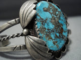 Striking Vintage Navajo Sterling Silver Turquoise Bracelet Native American Jewelry-Nativo Arts