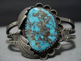 Striking Vintage Navajo Sterling Silver Turquoise Bracelet Native American Jewelry-Nativo Arts