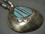 Striking Vintage Navajo Turquoise Pearl Native American Jewelry Silver Necklace-Nativo Arts