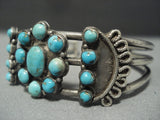 Striking Vintage Navajo Turquoise Sterling Native American Jewelry Silver Bracelet-Nativo Arts