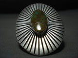 Striking Vntage Native American Jewelry Navajo Royston Turquoise Sterling Silver Ring-Nativo Arts