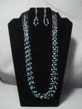Stunning Santo Domingo Turquoise Sterling Native American Jewelry Silver Necklace-Nativo Arts