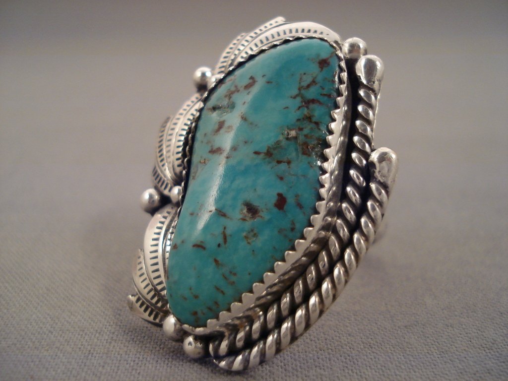 Stunning Tso Family Turquoise Navajo Native American Jewelry Silver Ri ...