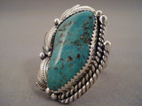 Stunning Tso Family Turquoise Navajo Native American Jewelry Silver Ring-Nativo Arts