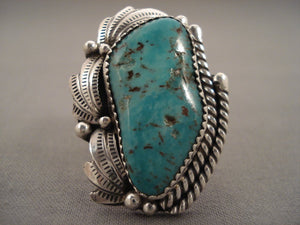 Stunning Tso Family Turquoise Navajo Native American Jewelry Silver Ring-Nativo Arts