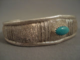 Stunning Tufa Casted Domed Turquoise Native American Jewelry Silver Navajo Bracelet-Nativo Arts