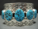 Stunning Vintage Native American Jewelry Navajo Blue Turquoise Kay Rogers Sterling Silver Bracelet-Nativo Arts