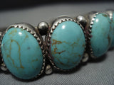 Stunning Vintage Native American Jewelry Navajo Green Turquoise Sterling Silver Cuff Bracelet Old-Nativo Arts