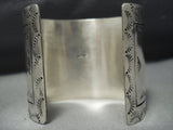Stunning Vintage Native American Jewelry Navajo Huge Lapis Sterling Silver Bracelet-Nativo Arts
