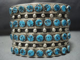 Stunning Vintage Native American Jewelry Navajo Mar Chavez Sterling Silver Turquoise Bracelet Cuff Old-Nativo Arts