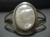 Stunning Vintage Native American Jewelry Navajo Sterling Silver Mother Ofpearl Bracelet-Nativo Arts