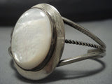 Stunning Vintage Native American Jewelry Navajo Sterling Silver Mother Ofpearl Bracelet-Nativo Arts