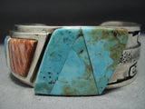 Stunning Vintage Native American Jewelry Navajo Turquoise Leonard Jim Sterling Silver Bracelet-Nativo Arts