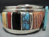 Stunning Vintage Native American Jewelry Navajo Turquoise Leonard Jim Sterling Silver Bracelet-Nativo Arts