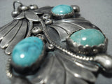 Stunning Vintage Native American Jewelry Navajo Turquoise Sterling Silver Carl Luthy Pin Pendant-Nativo Arts