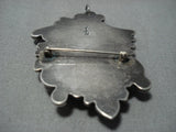 Stunning Vintage Native American Jewelry Navajo Turquoise Sterling Silver Carl Luthy Pin Pendant-Nativo Arts