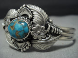 Stunning Vintage Native American Jewelry Navajo Turquoise Sterling Silver Cuff Bracelet-Nativo Arts