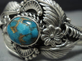 Stunning Vintage Native American Jewelry Navajo Turquoise Sterling Silver Cuff Bracelet-Nativo Arts