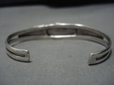 Stunning Vintage Native American Navajo Arrowhead Turquoise Sterling Silver Bracelet Old Cuff-Nativo Arts