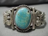 Stunning Vintage Native American Navajo Carico Lake Turquoise Sterling Silver Bracelet Old-Nativo Arts