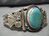 Stunning Vintage Native American Navajo Carico Lake Turquoise Sterling Silver Bracelet Old-Nativo Arts
