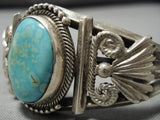 Stunning Vintage Native American Navajo Carico Lake Turquoise Sterling Silver Bracelet Old-Nativo Arts
