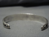 Stunning Vintage Native American Navajo Deep Blue Turquoise Sterling Silver Bracelet Old Cuff-Nativo Arts