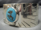 Stunning Vintage Native American Navajo Oval Turquoise Sterling Silver Bracelet-Nativo Arts