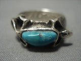 Stunning Vintage Native American Navajo Phil Begay Animal Turquoise Sterling Silver Ring-Nativo Arts