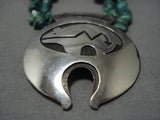 Stunning Vintage Native American Navajo Royston Turquoise Sterling Silver Necklace Old-Nativo Arts
