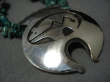 Stunning Vintage Native American Navajo Royston Turquoise Sterling Silver Necklace Old-Nativo Arts